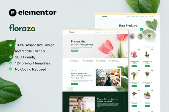 Florazo – WooCommerce Florist & Flower Shop Elementor Template Kit